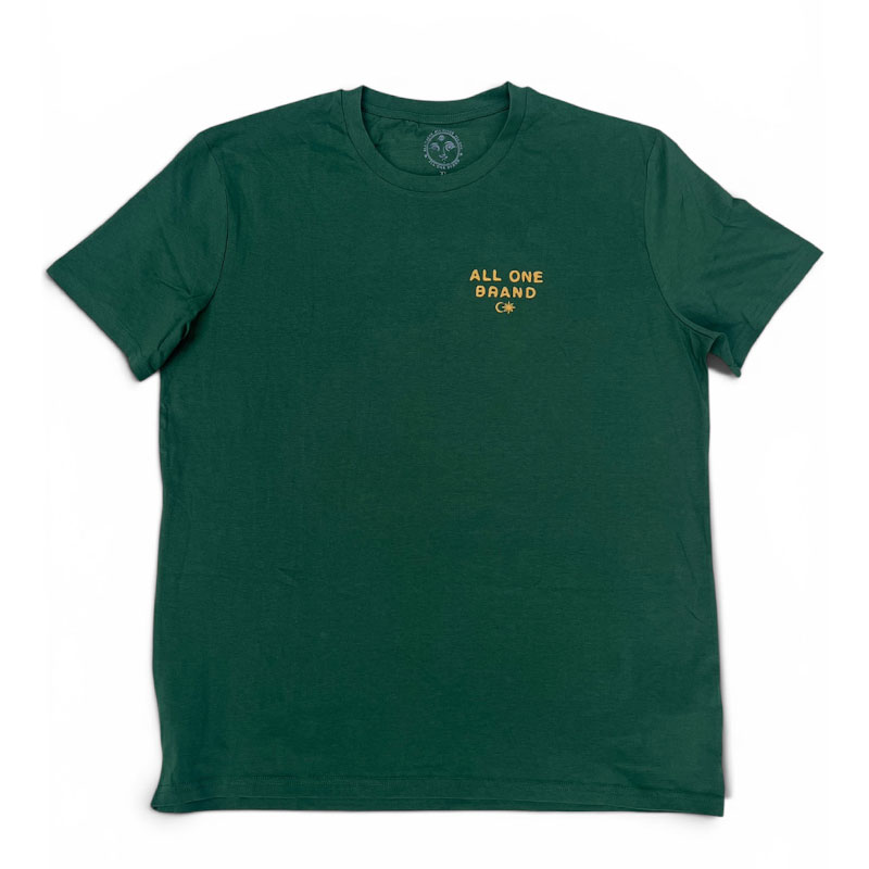 Face Back Print Tee - Green / Yellow