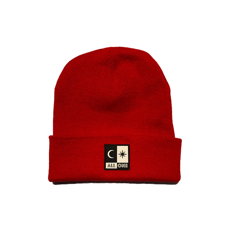 Acrylic beanie/cardinal red