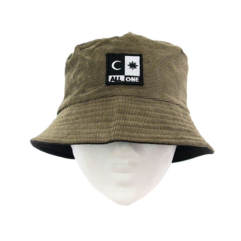 Corduroy Reversible Bucket Hat - Green/Black