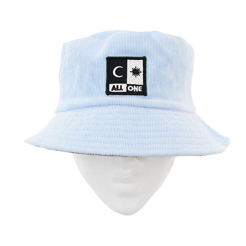 Corduroy Reversible Bucket Hat - Light Blue/Black