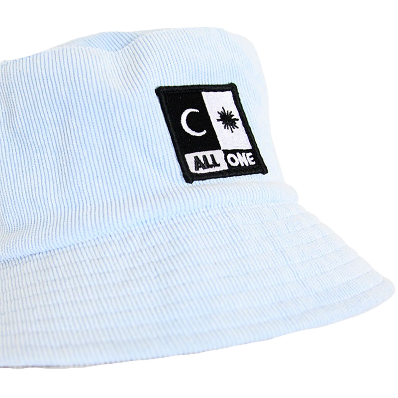 Corduroy Reversible Bucket Hat - Light Blue/Black