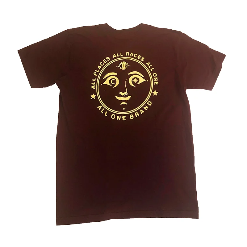 All one face back print burgundy-natural