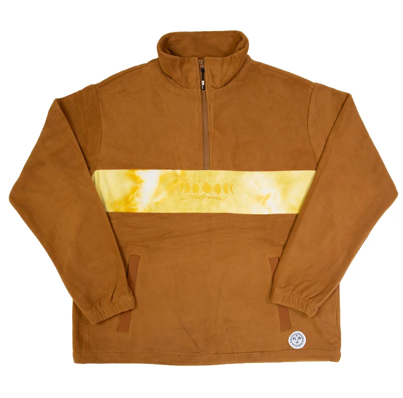 Moonphases Half Zip Fleece - Caramel- Stripe dye