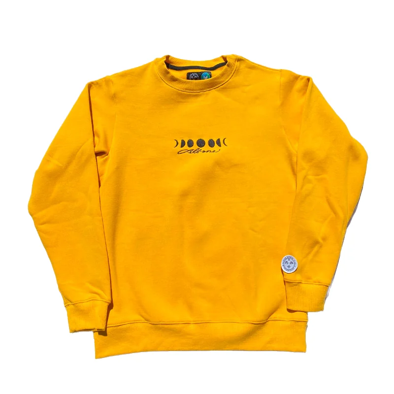 Moonphases Organic Embroidery Hoodie - Mustard / Black