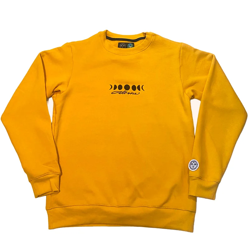 Moonphases Organic Embroidery Hoodie - Mustard / Black