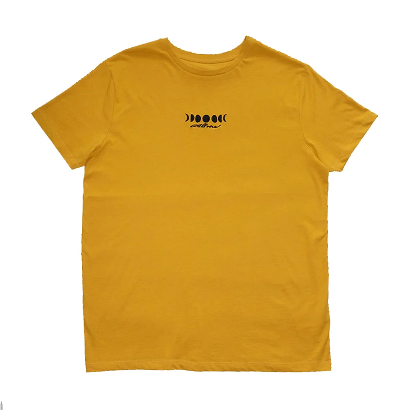 Moonphases Organic Embroidery Tee - Mustard/Black