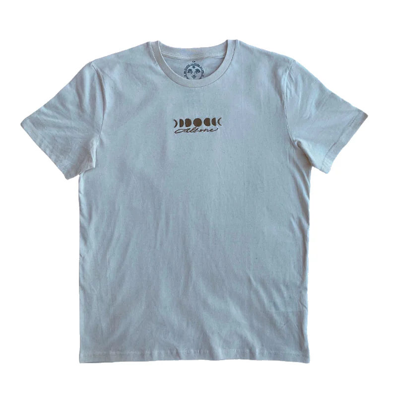 Moonphases Organic Embroidery Tshirt - Natural