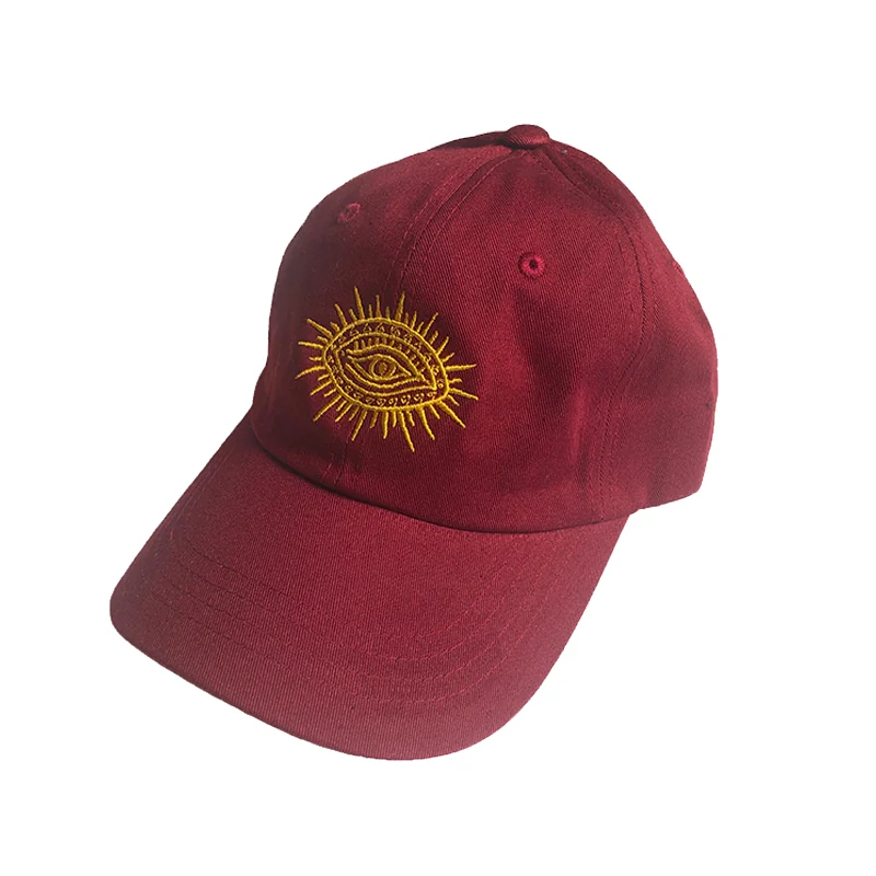 Sun Eye Hat - Burgundy/Gold