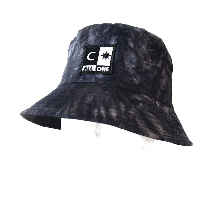 Tie Dye Reversible Bucket Hat - Black Fade/Black