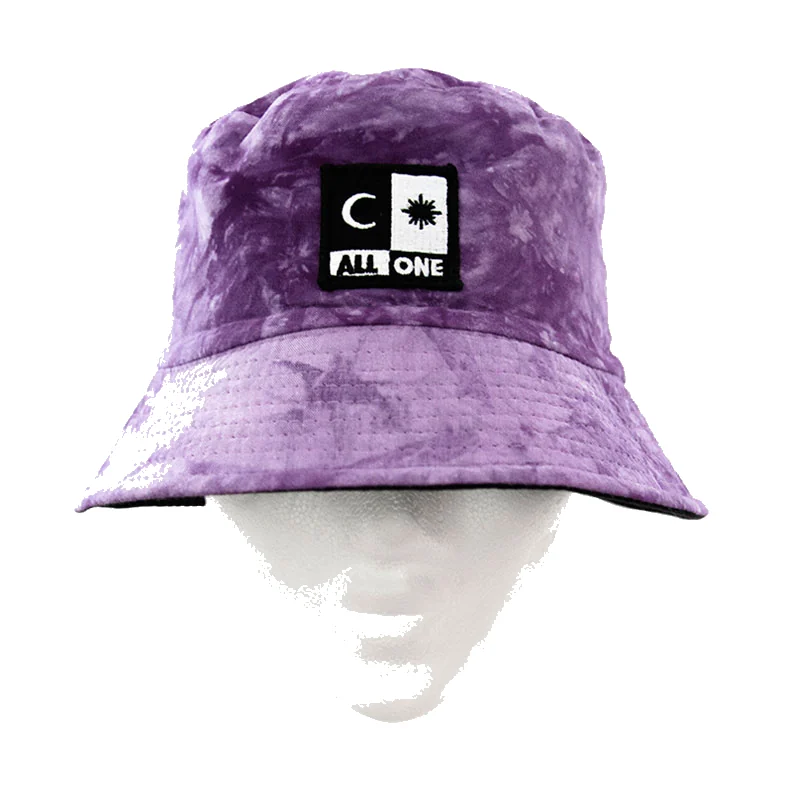 Tie Dye Reversible Bucket Hat - Purple Fade/Black