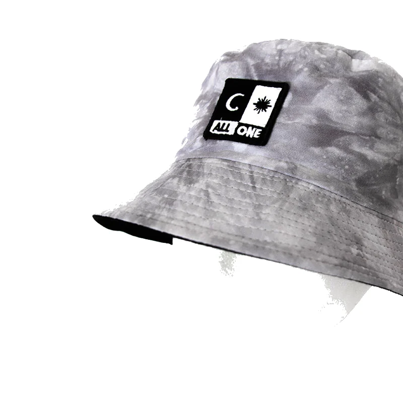Tie Dye Reversible Bucket Hat - White Fade/Black
