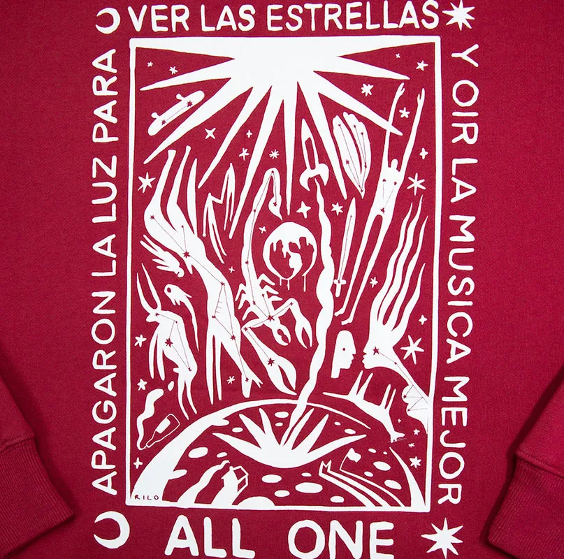 Ver Las Estrellas Hoodie- Burgundy