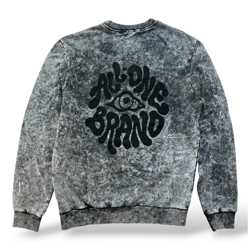 Psycheyelic Washed Crewneck - Black | sudadera de streetwear simbolico
